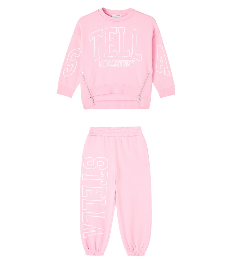 Stella Mccartney Kids Pink Logo Cotton Jersey Tracksuit Y Size 8 - Mytheresa