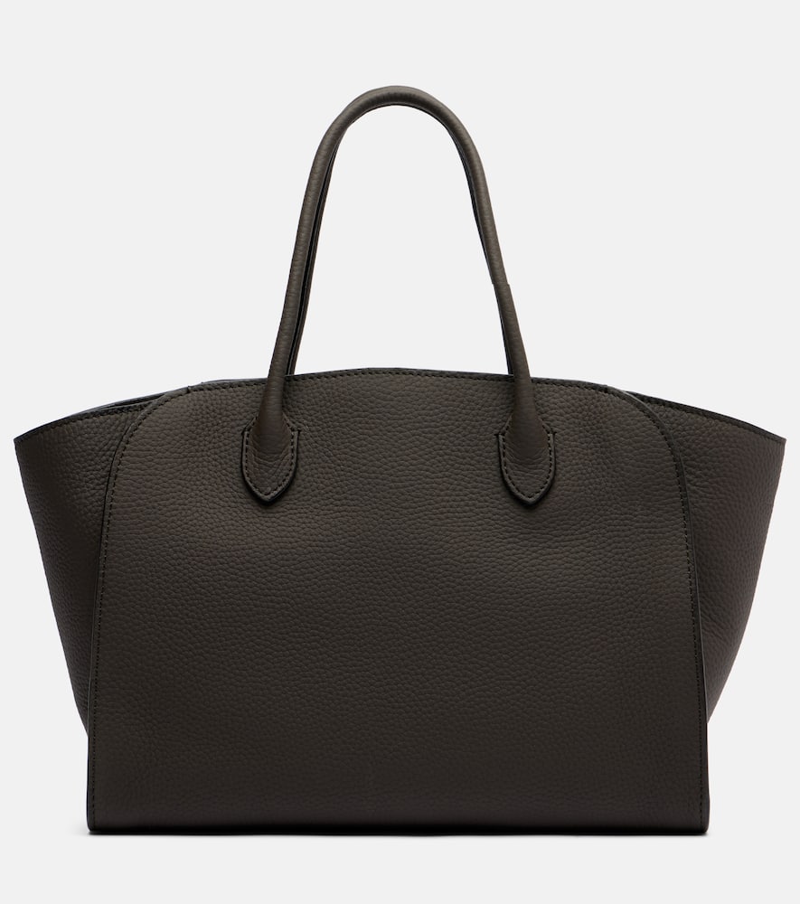 The Row Marlo 12 Leather Tote Bag In Gray