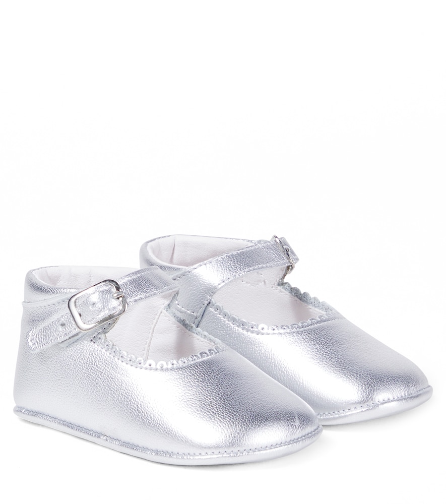 La Coqueta Baby metallic leather Mary Jane flats