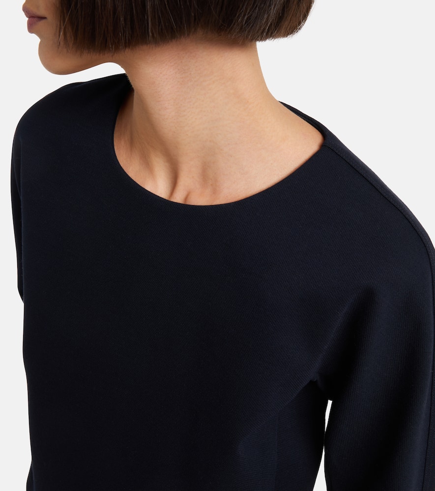Max Mara Girello Wool And Cotton-blend Top In Black