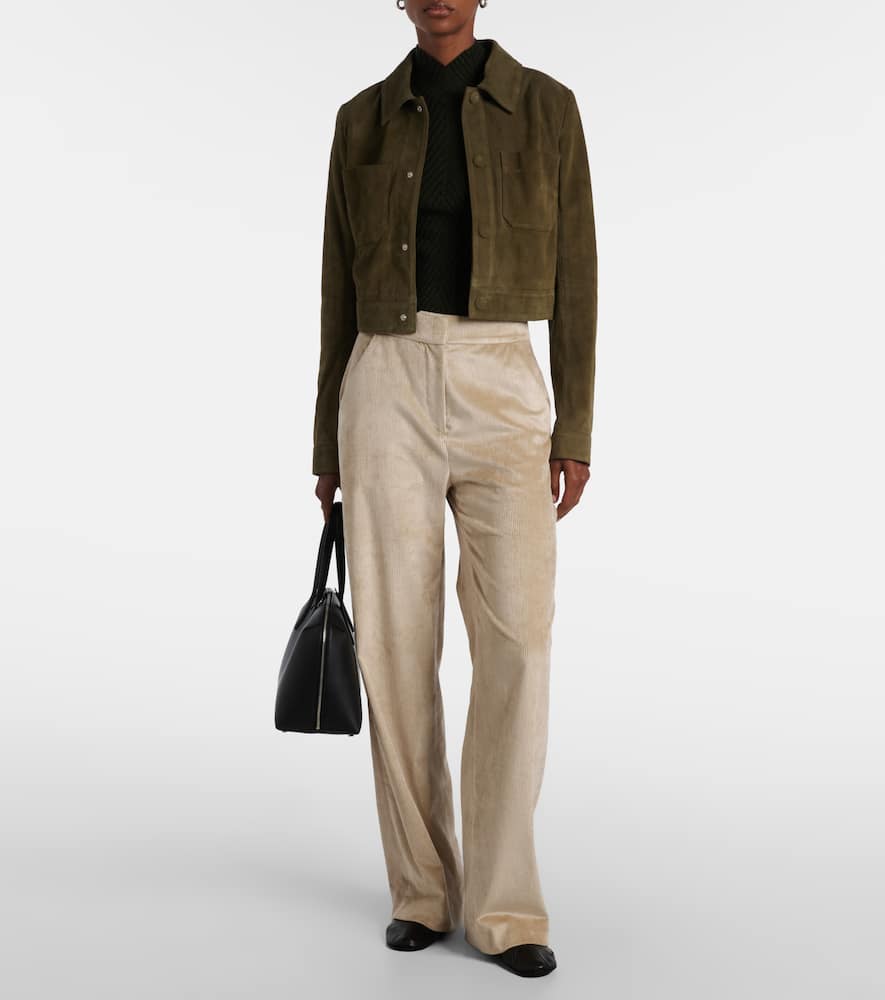 Veronica Beard Grigore Cotton-blend Corduroy Wide-leg Pants In Brown