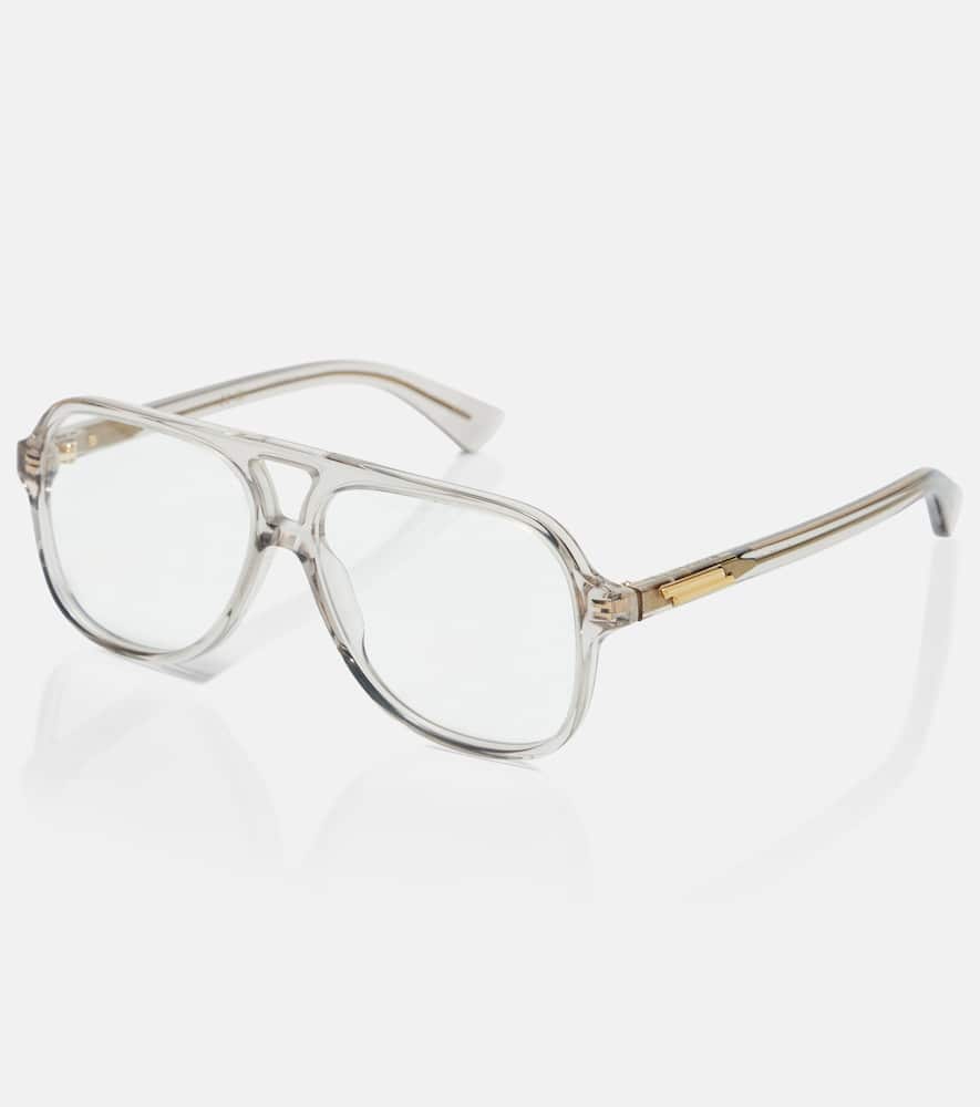 Bottega Veneta Slim Ribbon Aviator Glasses In White
