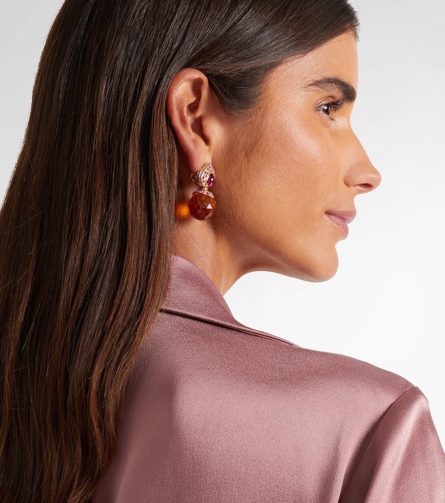 Marina B Acilla 18kt Gold Drop Earrings With Gemstones In Gold