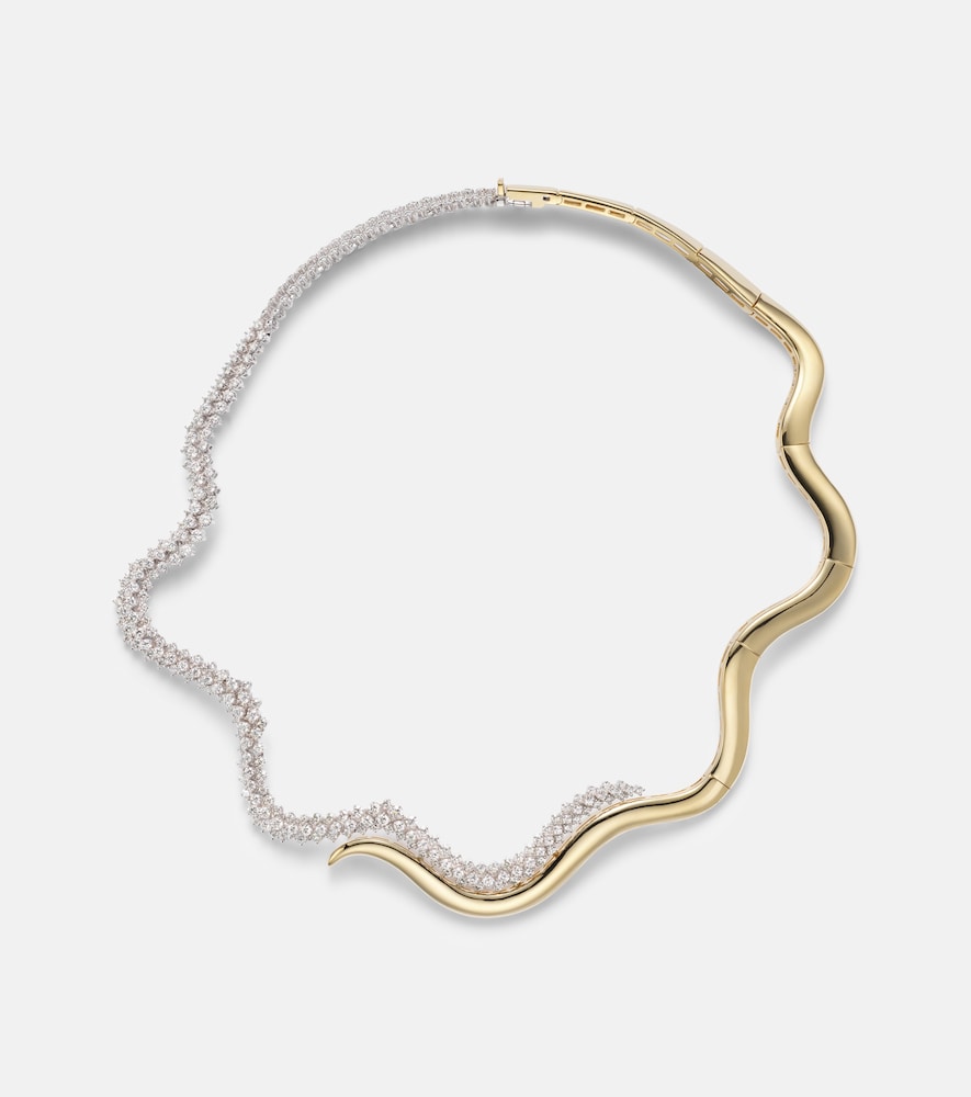 Yeprem Golden Strada 18kt white and yellow gold necklace with diamonds