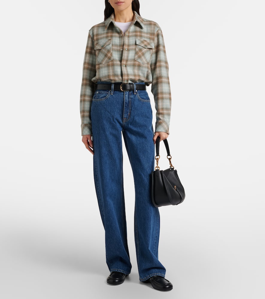 God's True Cashmere Joy Tartan Cashmere Shirt With Emerald In Multi