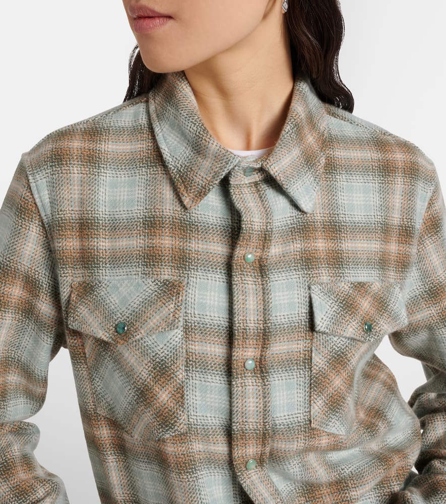 God's True Cashmere Joy Tartan Cashmere Shirt With Emerald In Multi