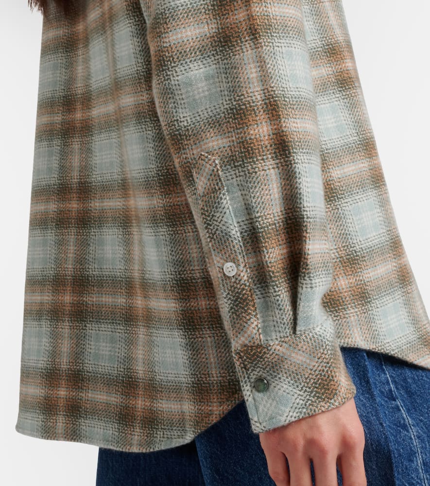 God's True Cashmere Joy Tartan Cashmere Shirt With Emerald In Multi