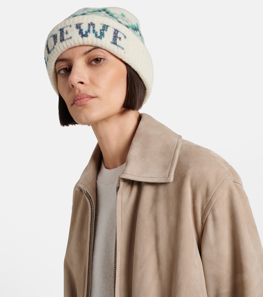 Loewe Fair Isle sequined wool-blend beanie