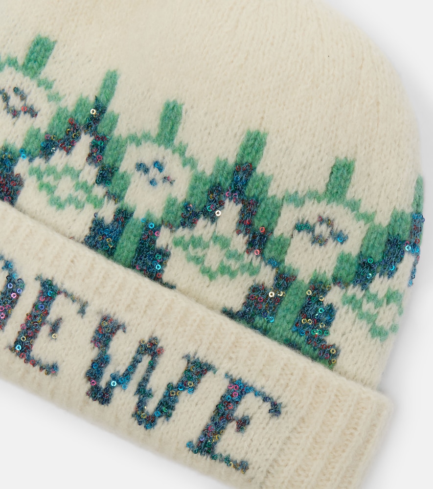  Loewe Loewe Fair Isle Sequined Wool-blend Beanie 