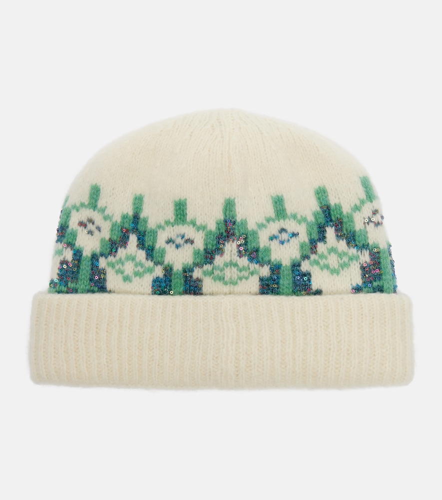  Loewe Loewe Fair Isle Sequined Wool-blend Beanie 