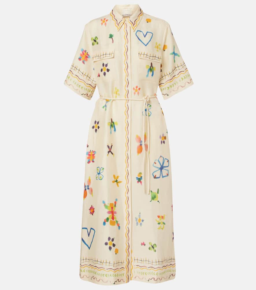 Alemais Sidi Floral Linen-blend Shirt Dress In Multi