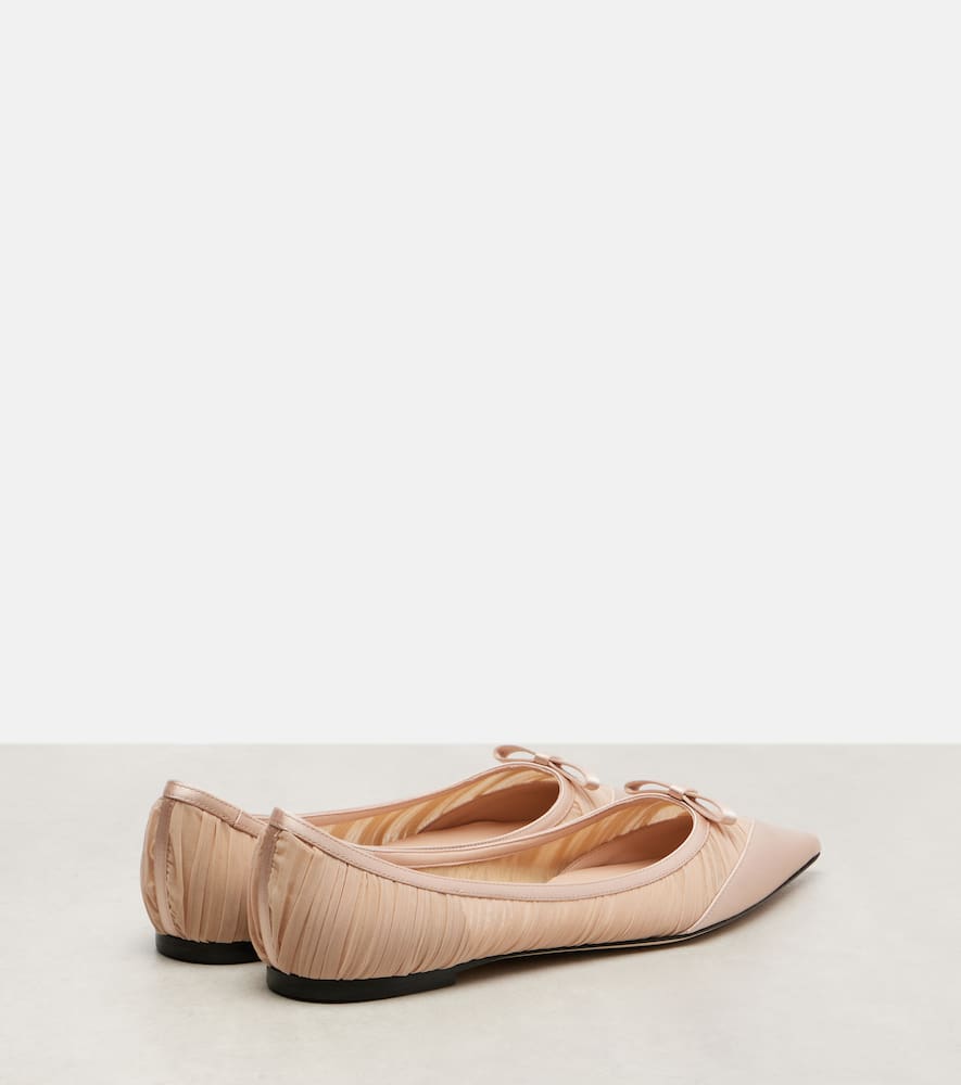 Jimmy Choo Love Mesh And Satin Ballet Flats In Pink