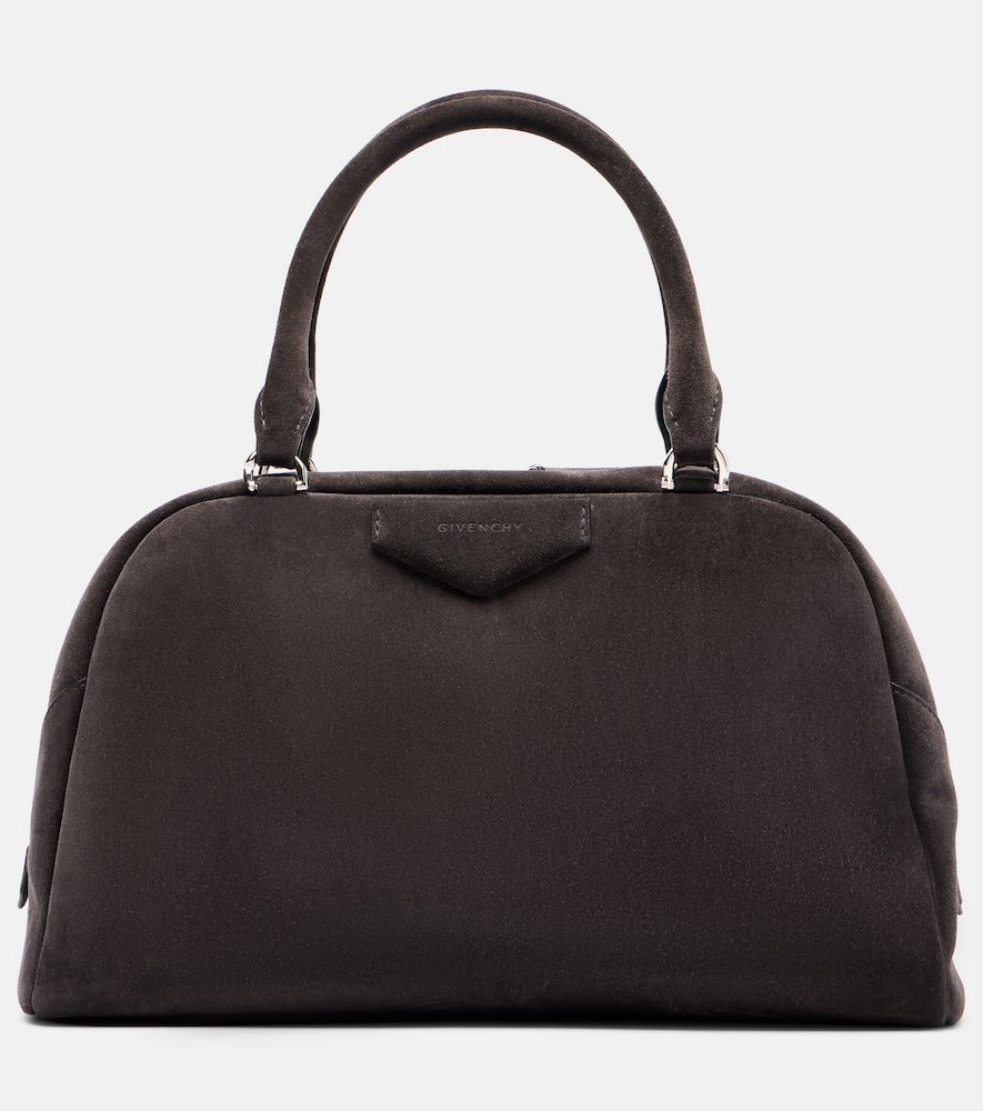 Givenchy Women's Grey Antigona East-West Medium Suede Tote Bag