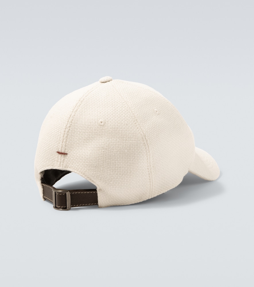  Brunello Cucinelli Brunello Cucinelli Logo Silk, Linen, And Wool Baseball Cap 