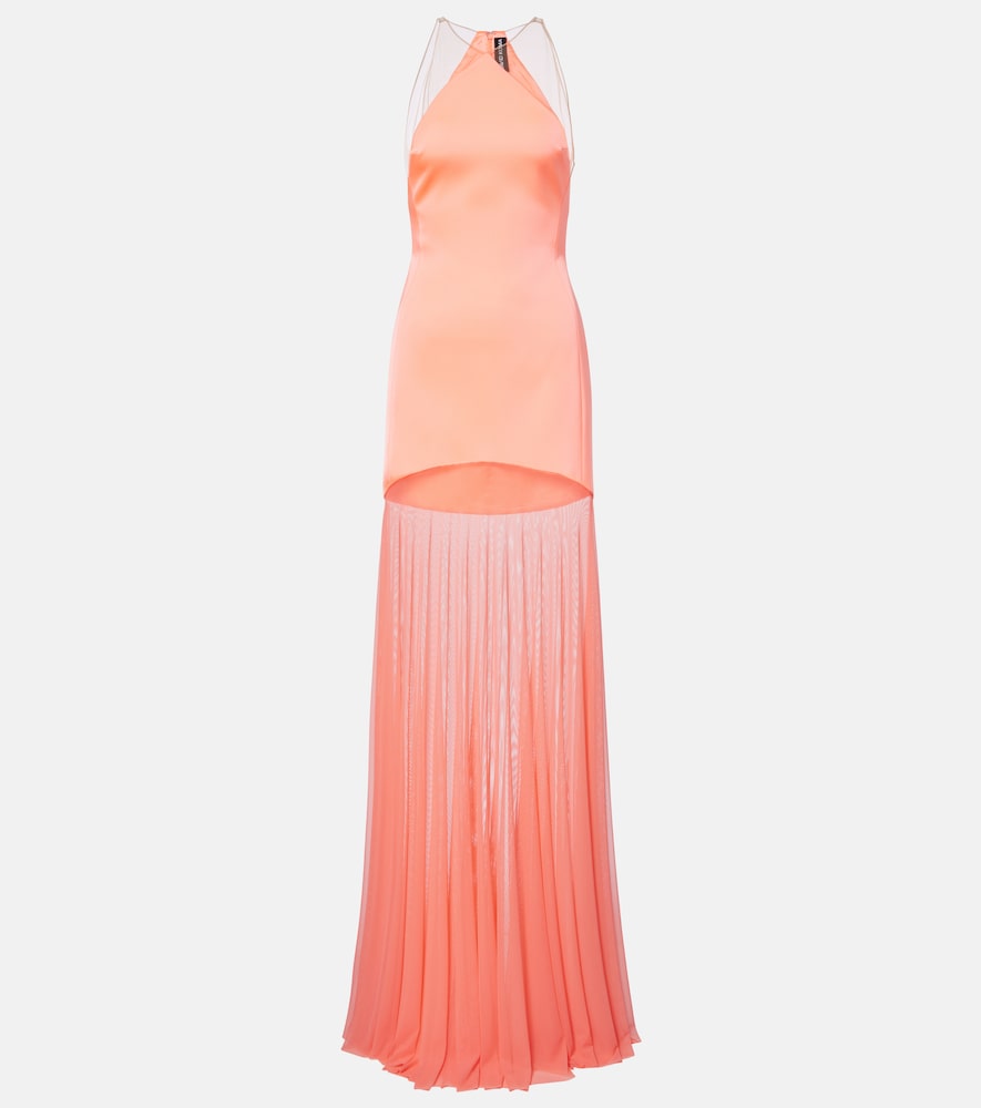 David Koma Sheer Gown In Pink