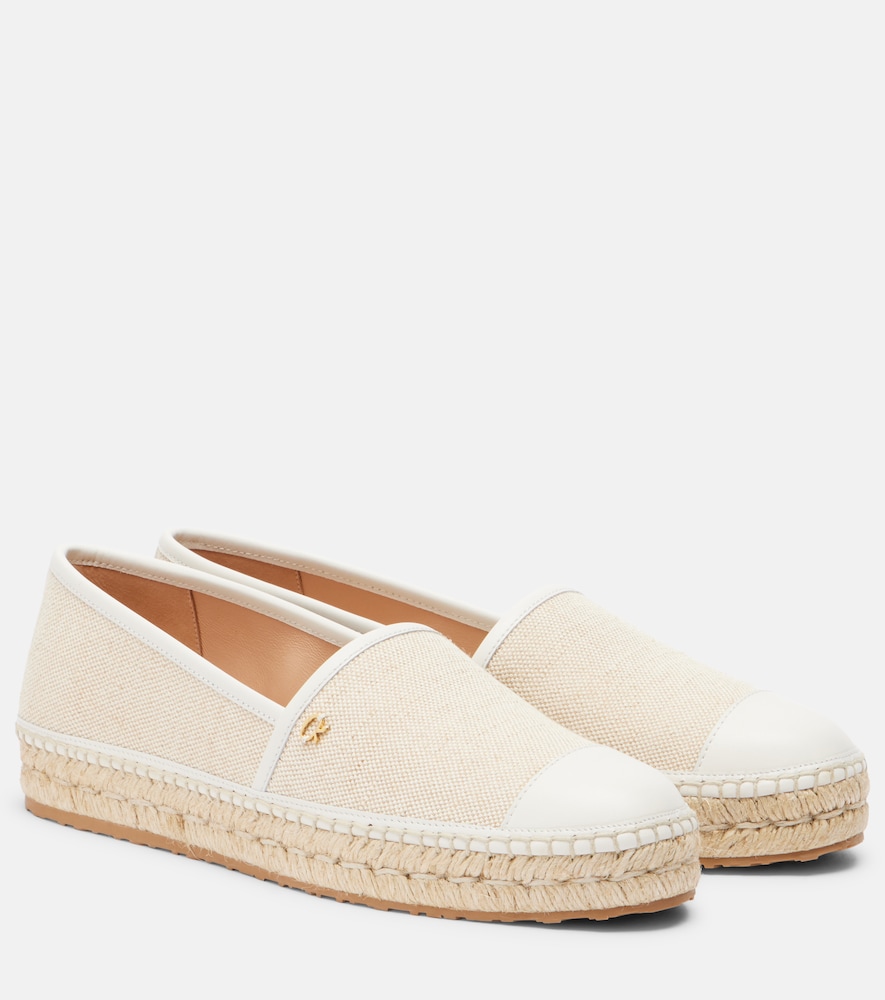 Espadrilles aus Canvas mit Leder