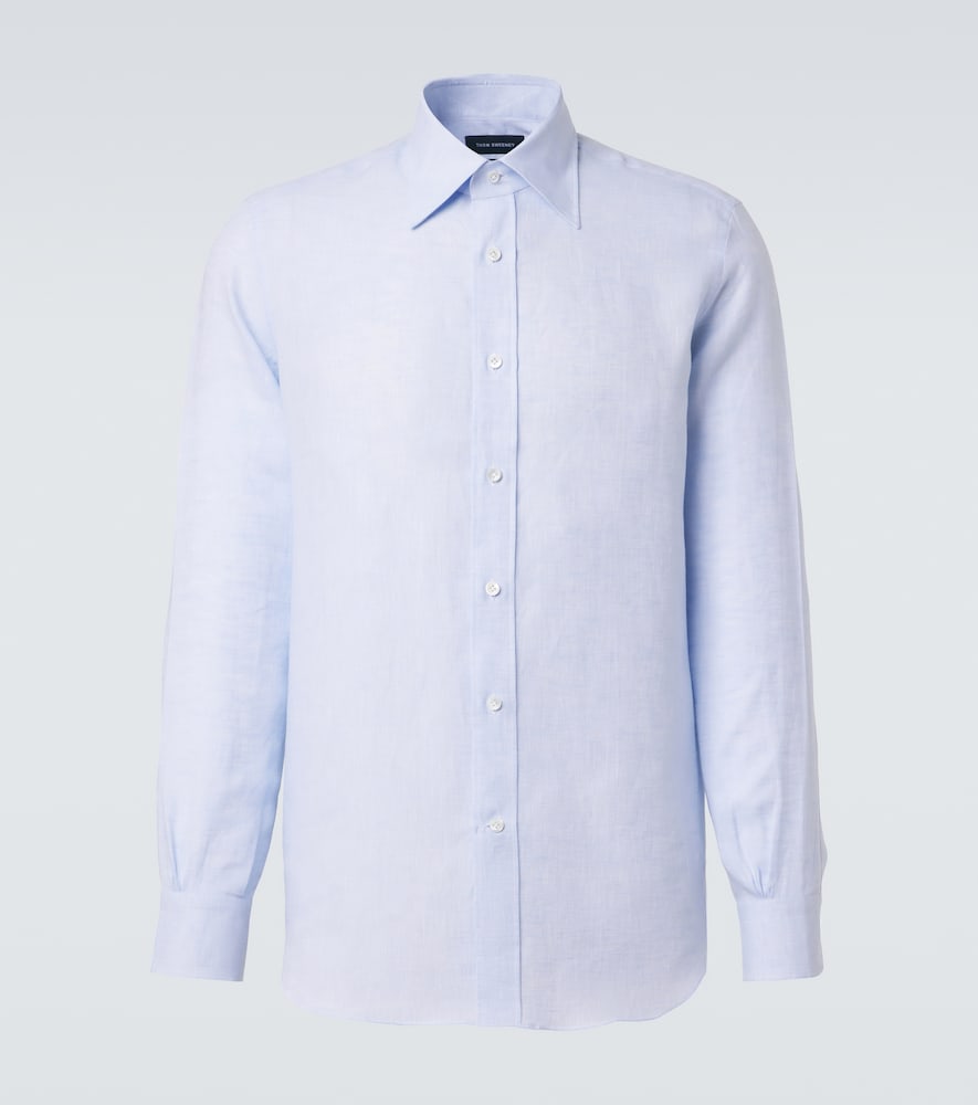Thom Sweeney Linen Shirt In Blue