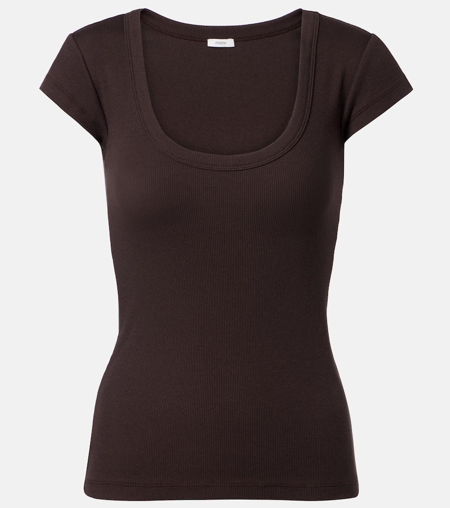 Joseph Saba ribbed-knit cotton-blend T-shirt