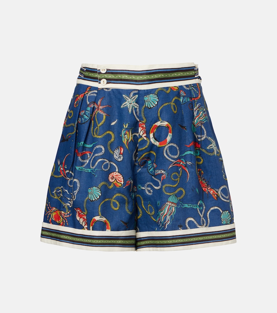 Alemais Alémais Cove printed linen shorts