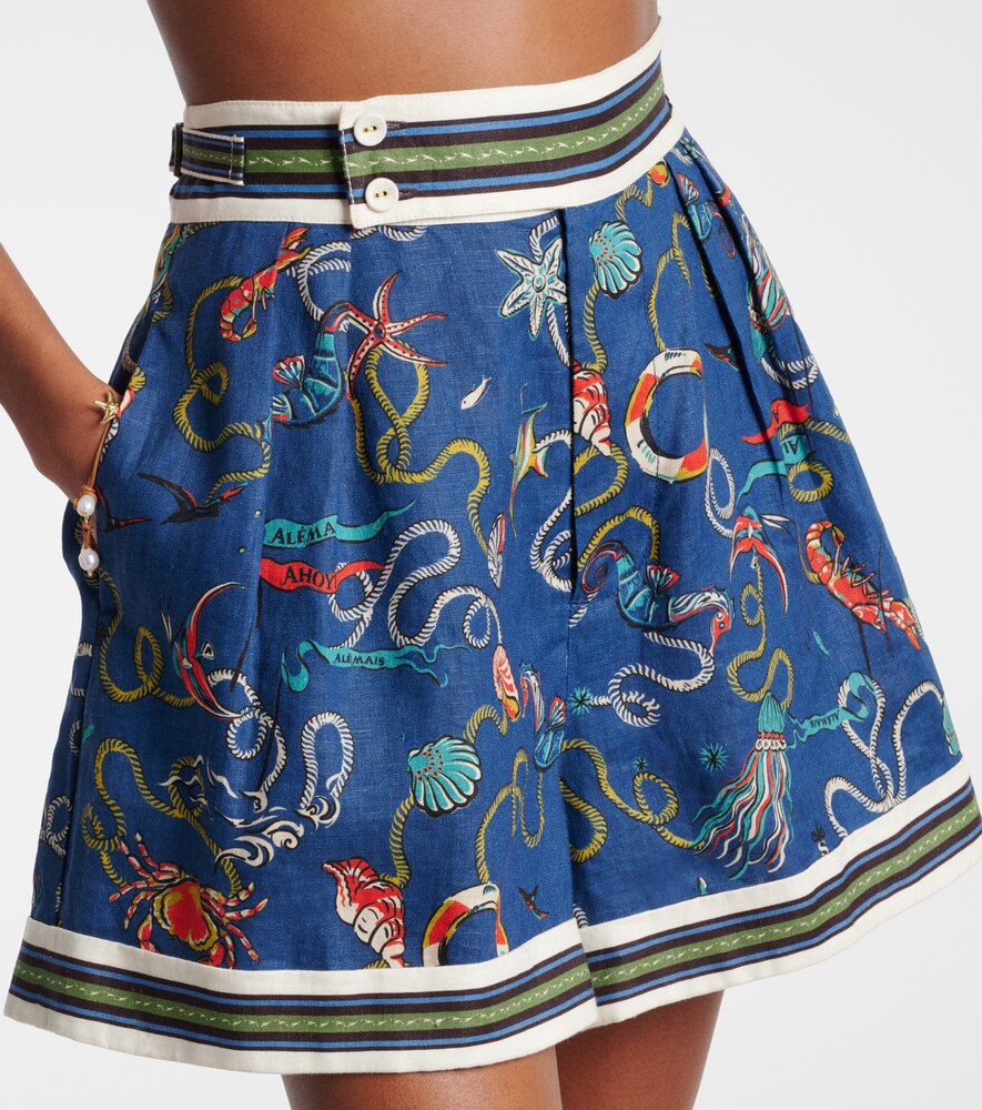  Alemais Alemais Cove Printed Linen Shorts 