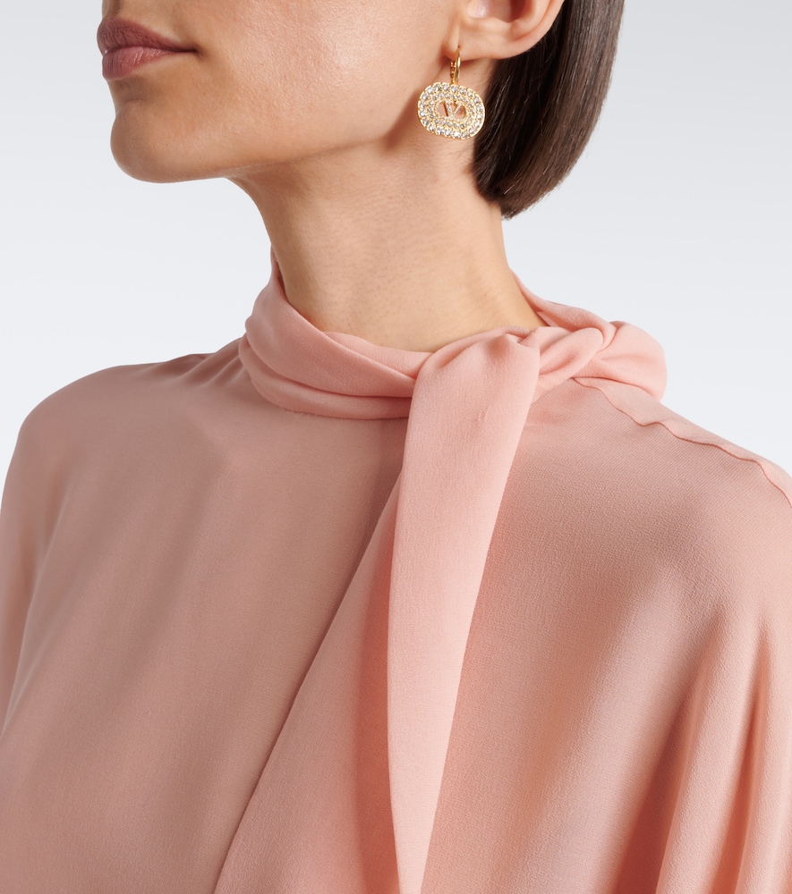 Garavani Tie-Neck Silk Georgette Blouse