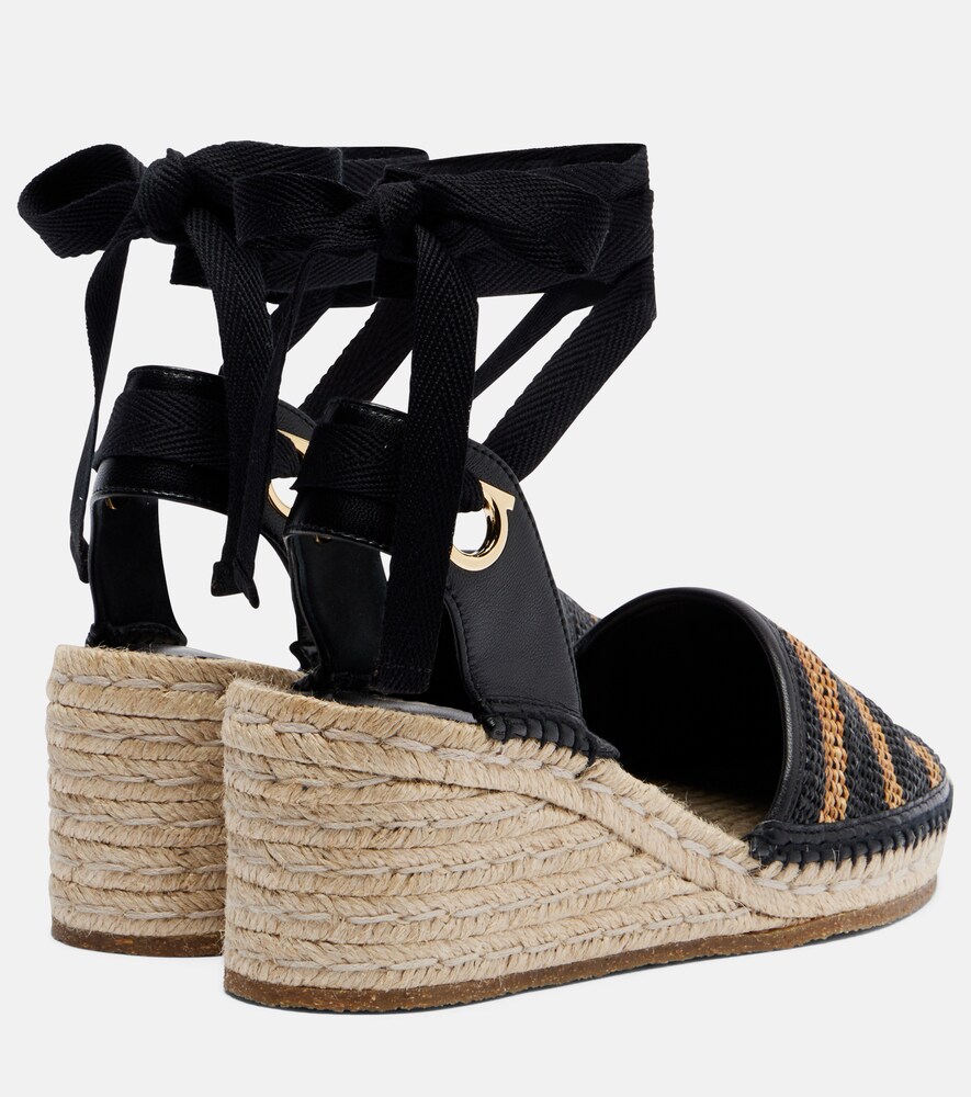  Ferragamo Ferragamo Animal-print Raffia Espadrille Wedges 