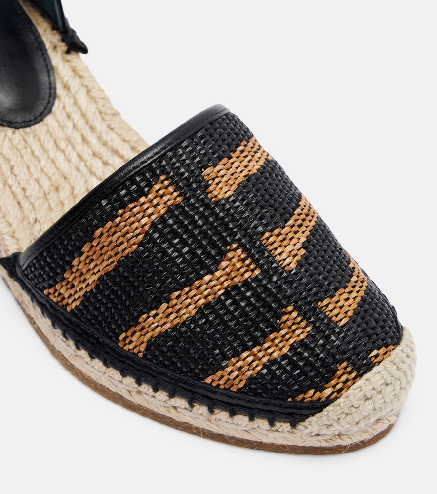 Ferragamo Ferragamo Animal-print Raffia Espadrille Wedges 