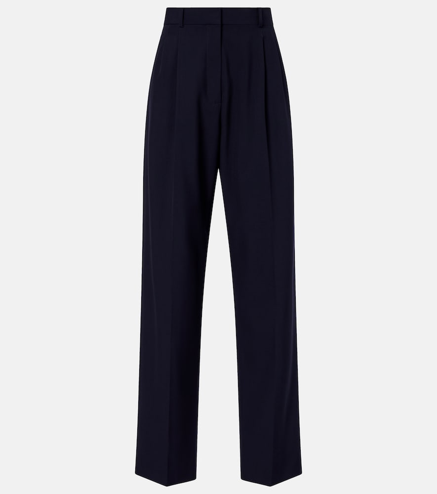 The Row Women's Blue Mune Wool Straight Pants UK Size 12 - Mytheresa