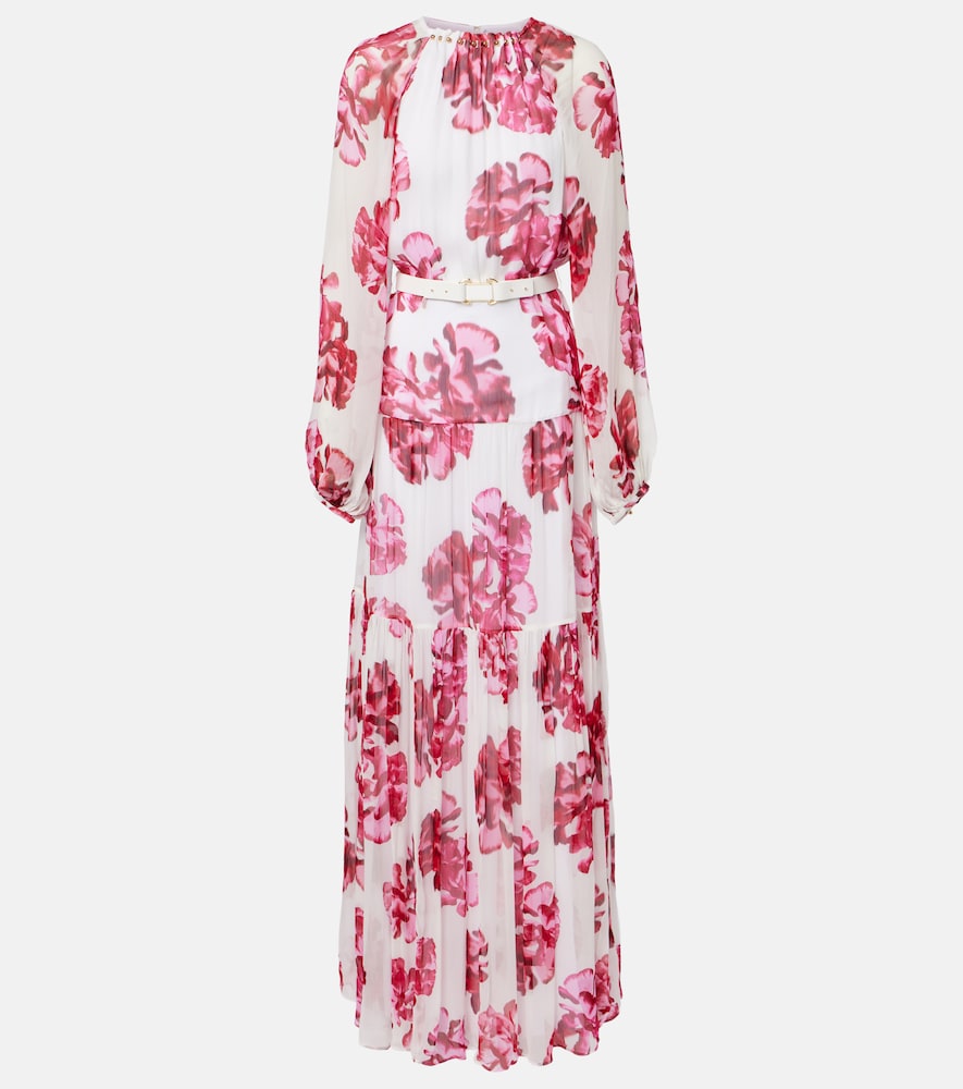 Abito lungo Damask in georgette