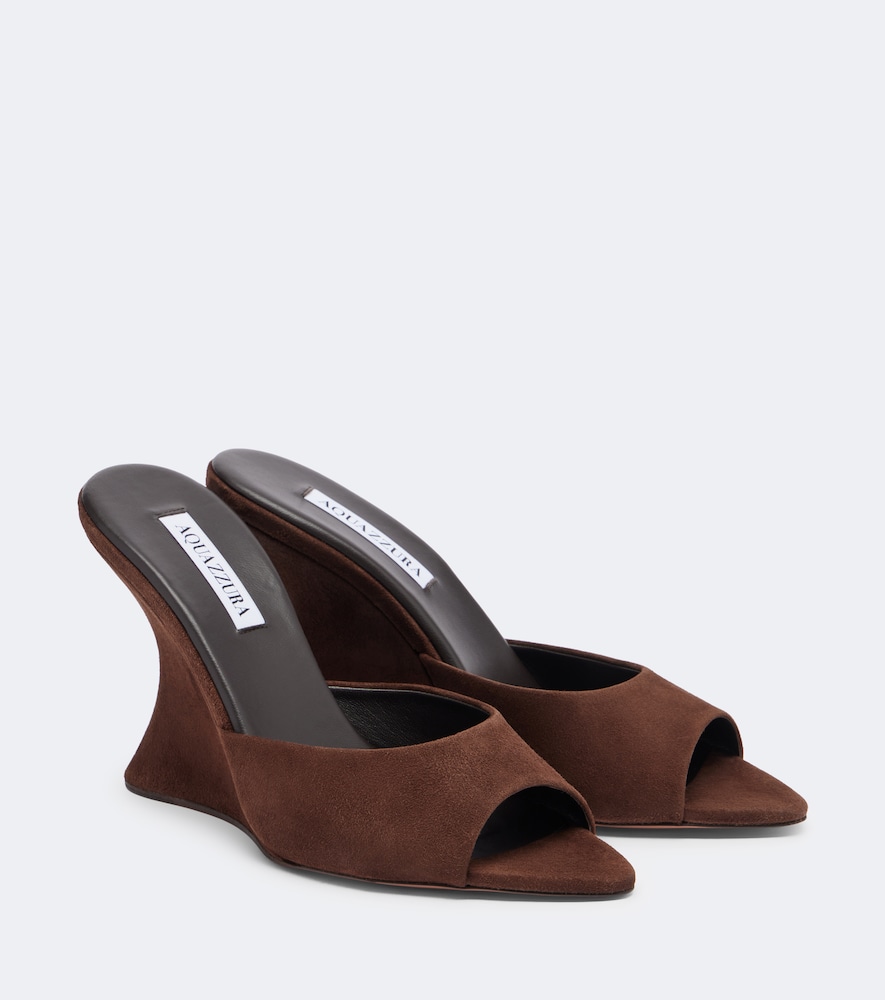 Mules Bisous in suede con zeppa