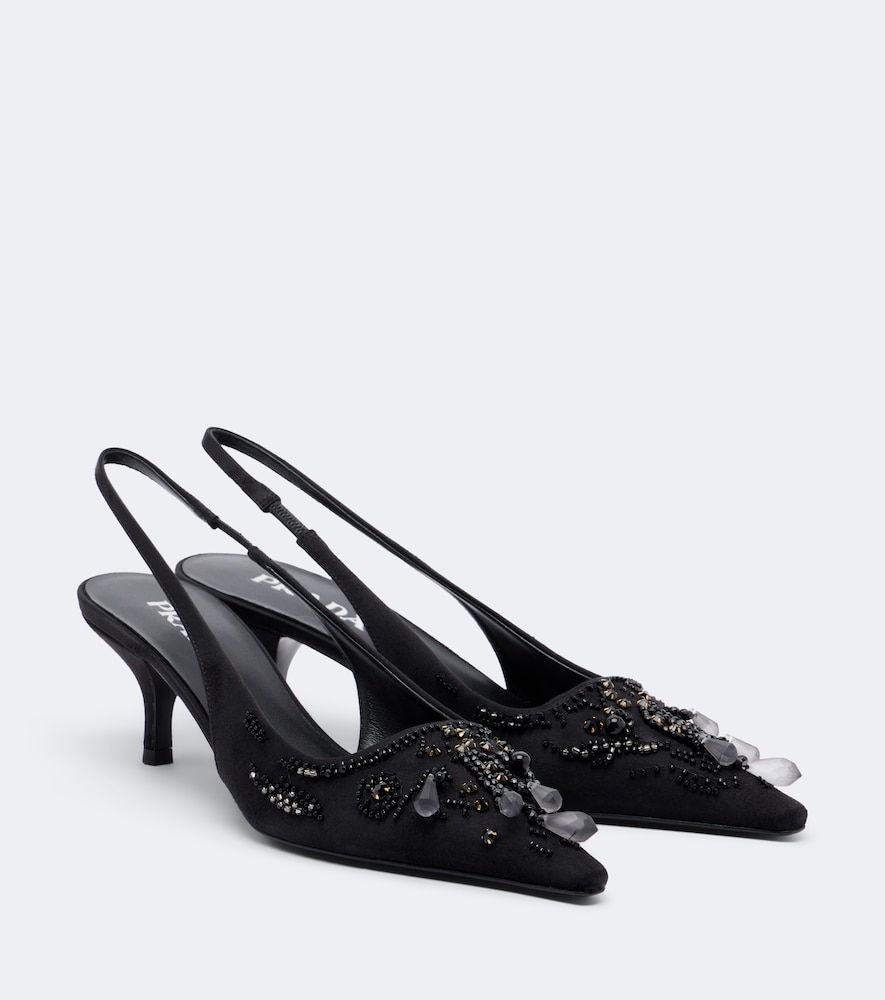 Pumps slingback in raso