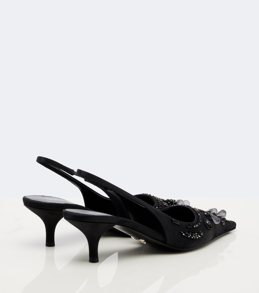 Embellished Satin Slingback