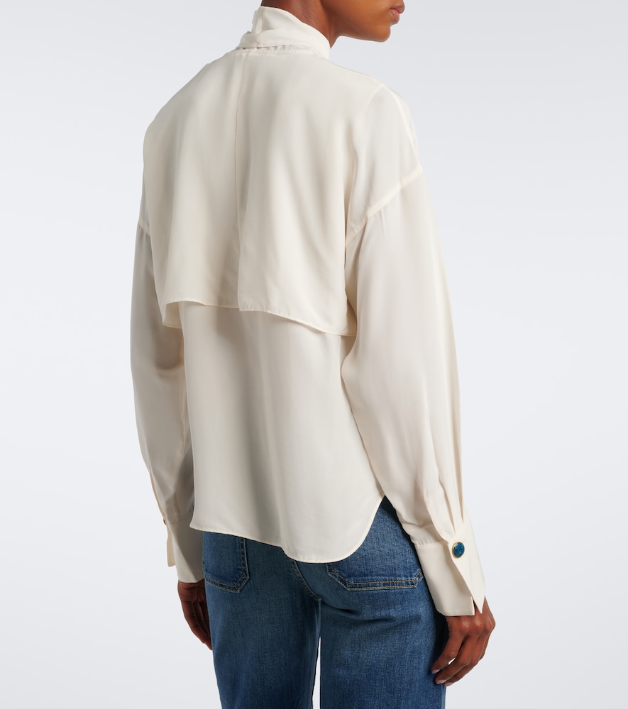 Darlis Tie-Neck Crêpe De Chine Blouse