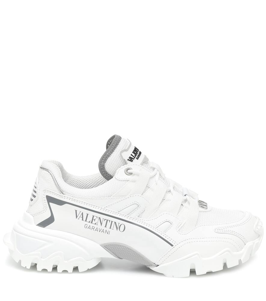 VALENTINO Valentino Garavani Climbers mesh and leather sneakers,P00438280