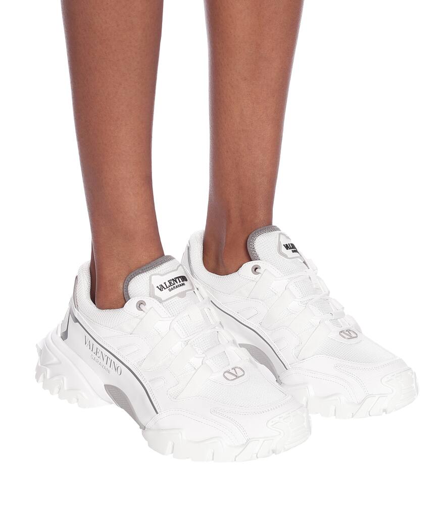 VALENTINO Valentino Garavani Climbers mesh and leather sneakers,P00438280