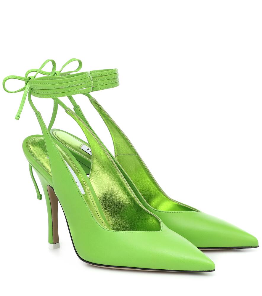 Attico Venus Leather Slingback Pumps In Green Modesens ✓same day delivery in dubai ✓free shipping in uae. venus leather slingback pumps in green