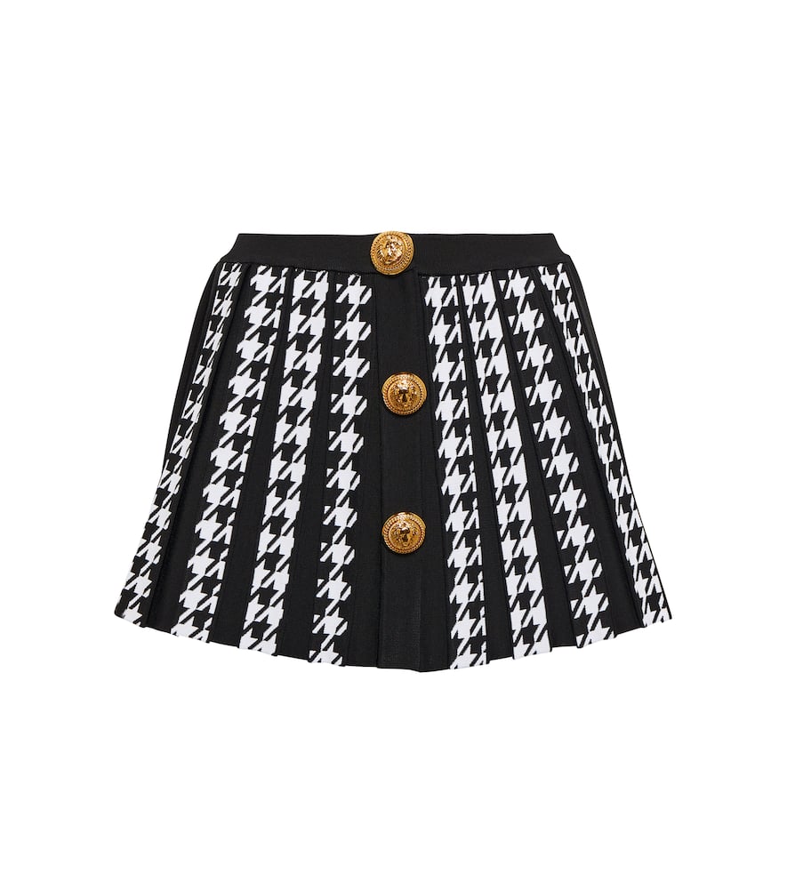 Balmain Houndstooth pleated miniskirt
