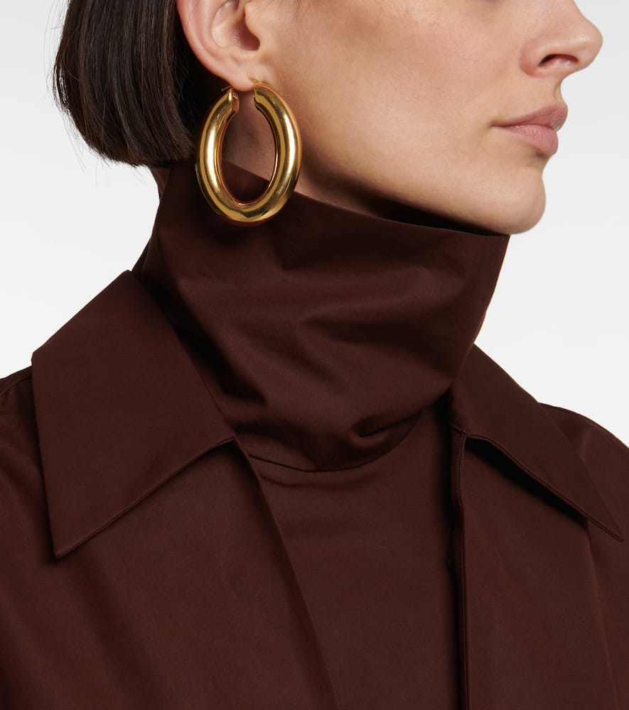 Shop Jil Sander Hoop Earrings In Gold