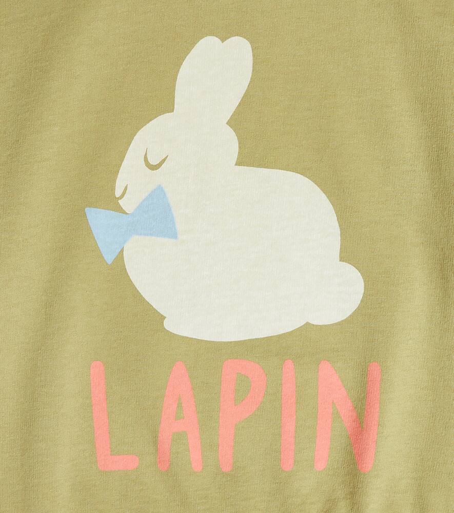 Jellymallow Lapin Printed Cotton Sweatshirt In Khaki