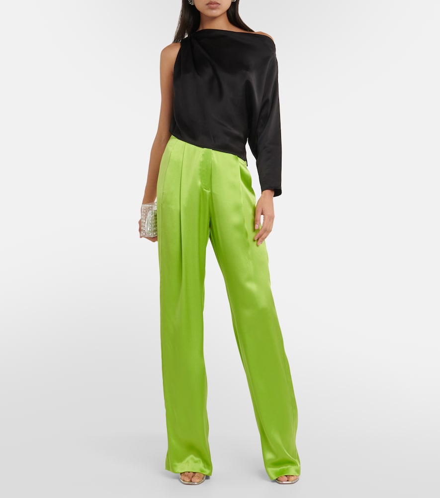  The Sei The Sei Draped One-shoulder Silk Satin Top 