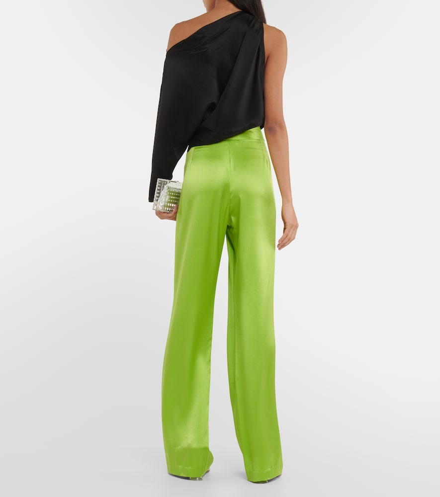  The Sei The Sei Draped One-shoulder Silk Satin Top 