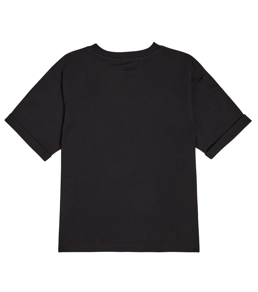 Balmain Laminated-logo Cotton T-shirt In Black