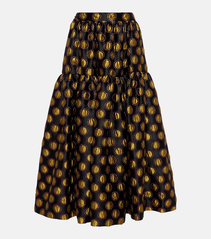 Oscar jacquard midi skirt