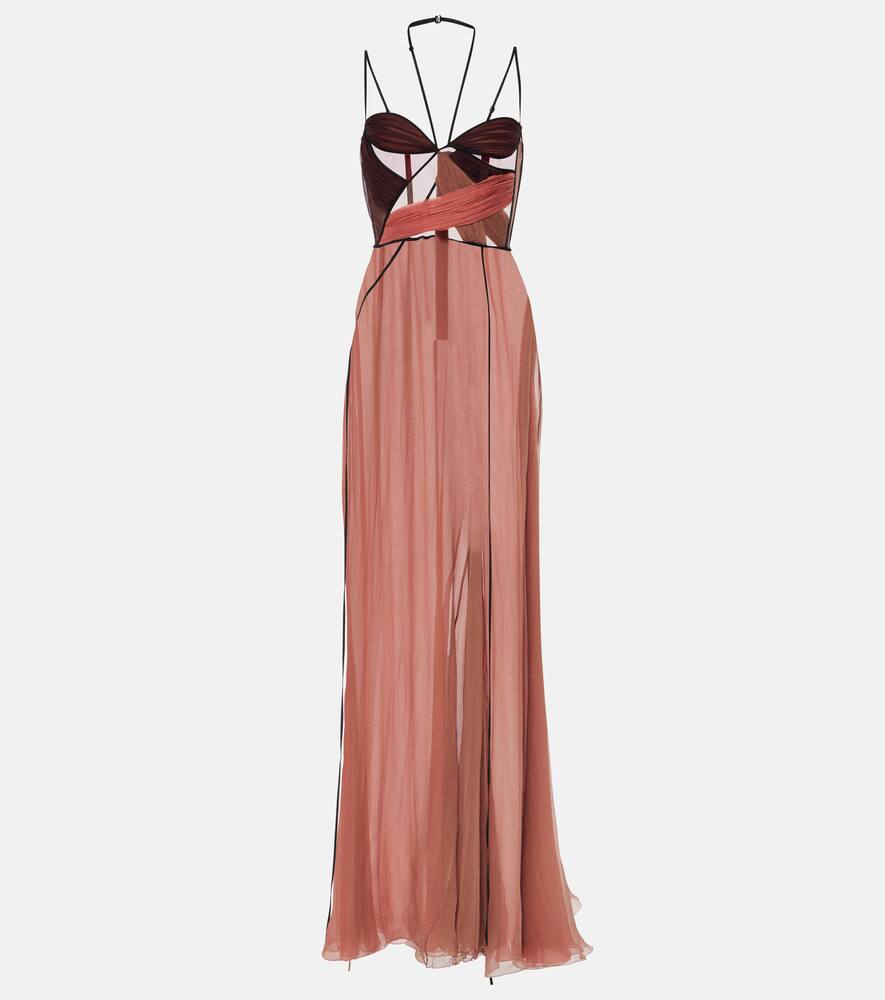 Nensi Dojaka Mae draped satin corset dress