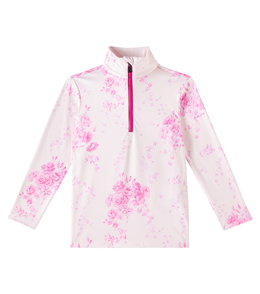 Bogner Kids Ida floral half-zip technical top