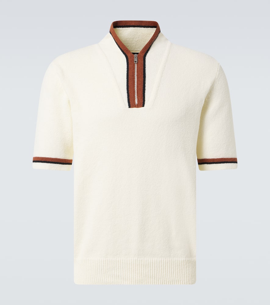 Dolce & Gabbana Sweater Cotton Blend Contrast Trim In White