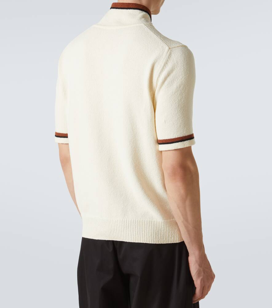 Dolce & Gabbana Sweater Cotton Blend Contrast Trim In White