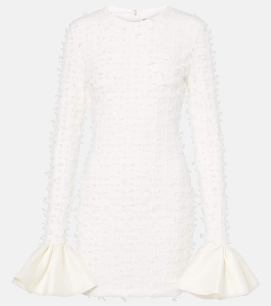 Bridal bow-detail mesh minidress