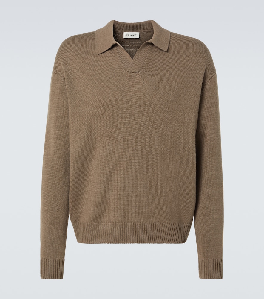 Wool and silk polo sweater