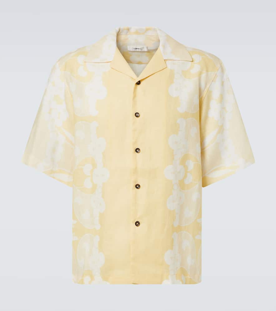 Floral linen bowling shirt